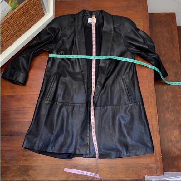 Maxima for Neiman Marcus Lambs Leather Coat in Black - Picture 3 of 16